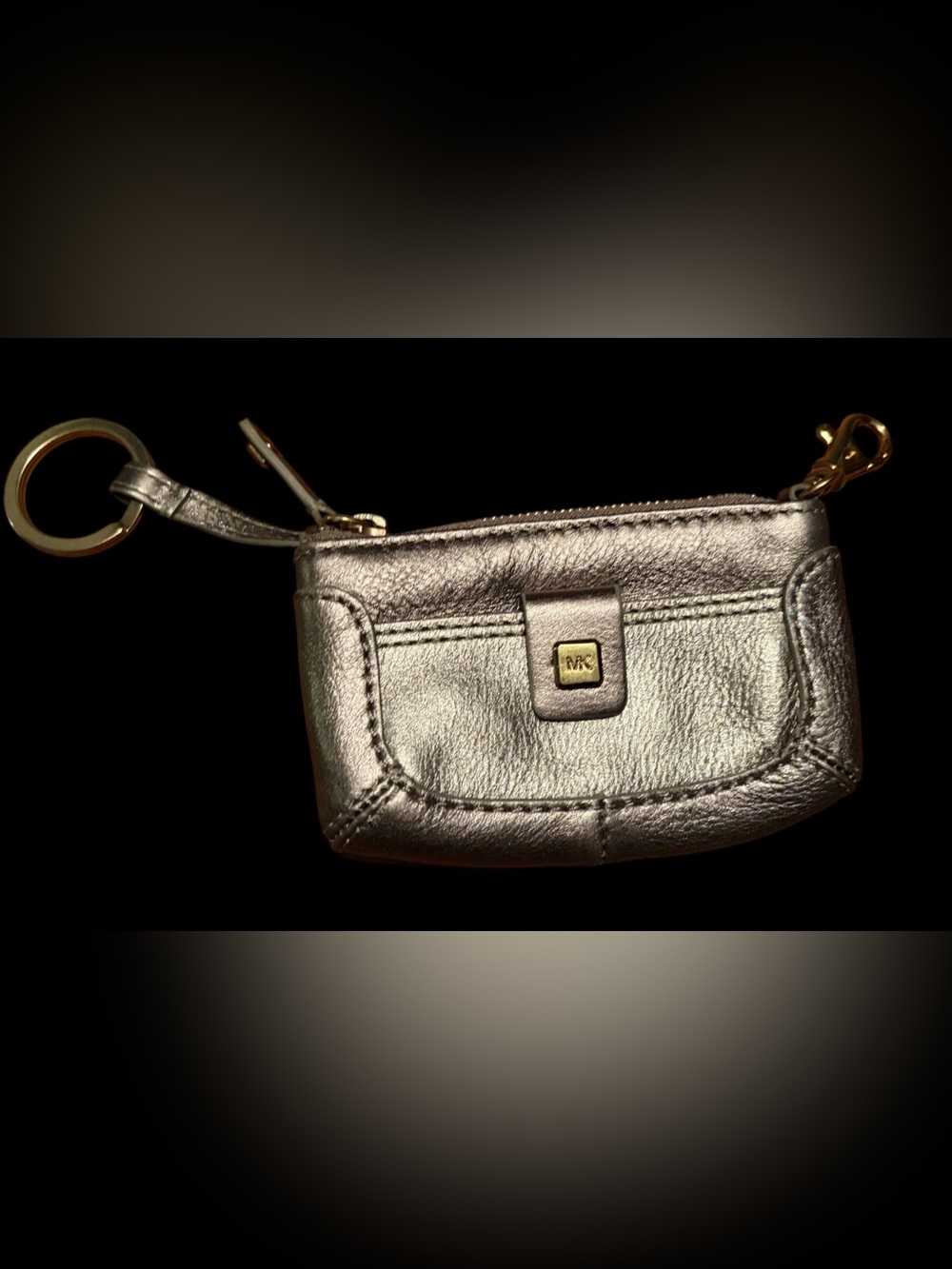 Vintage‎ Michael Kors metallic gold pebbled leather mini pouch